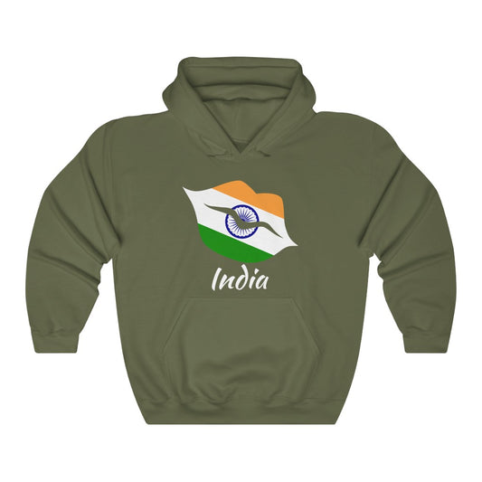 India Lips Flag Hoodie Sweatshirt 2 - Unisex