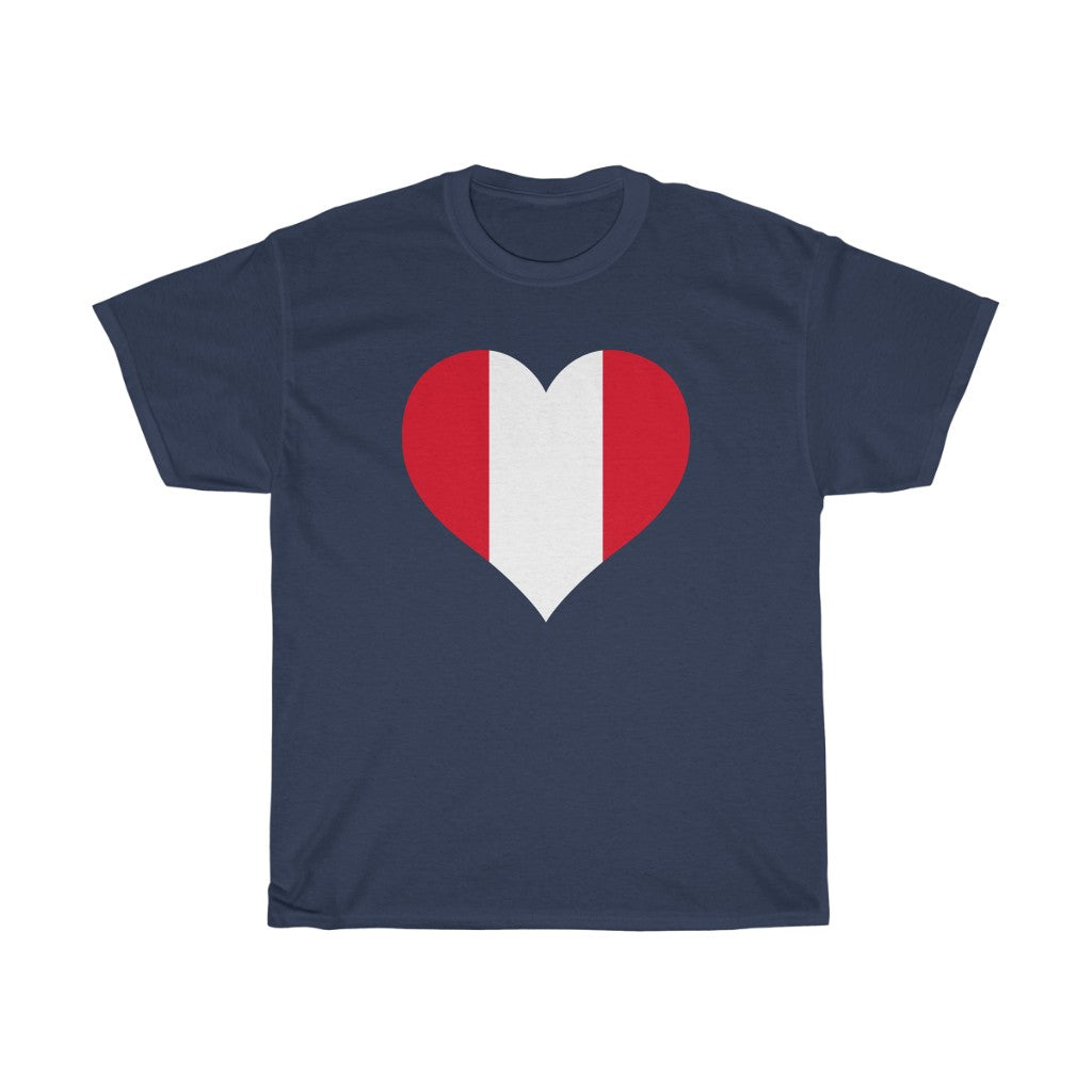 Peru Heart Flag Standard Tee - Unisex