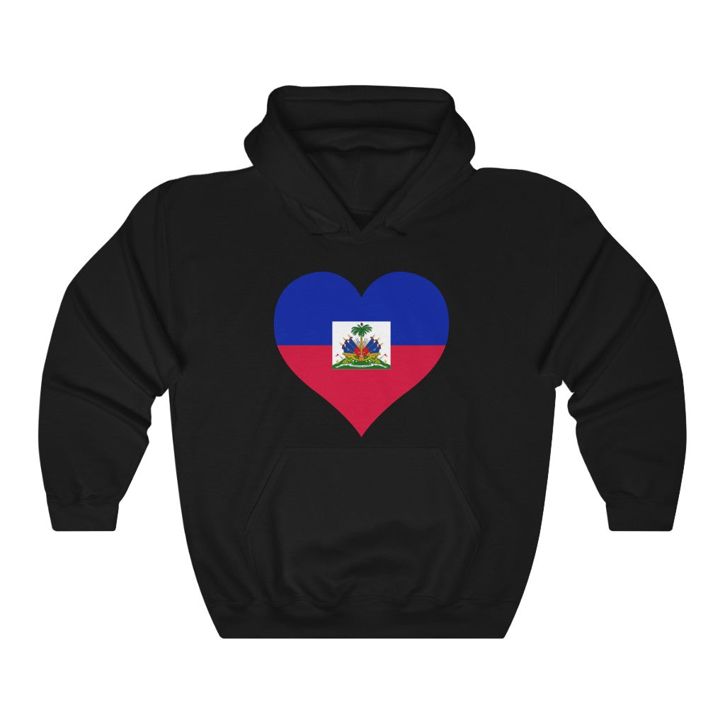 Haiti Heart Flag Hoodie Sweatshirt - Unisex