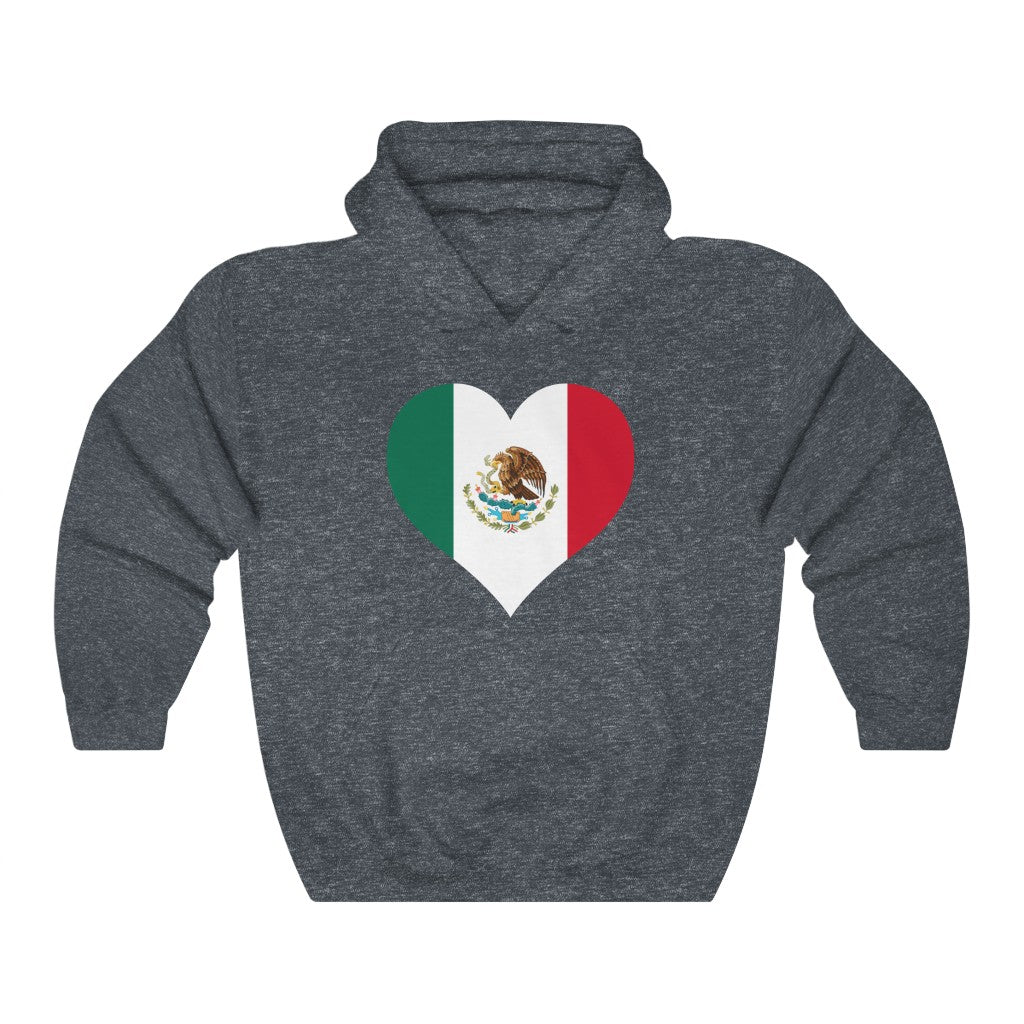 Mexico Heart Flag Hoodie Sweatshirt - Unisex