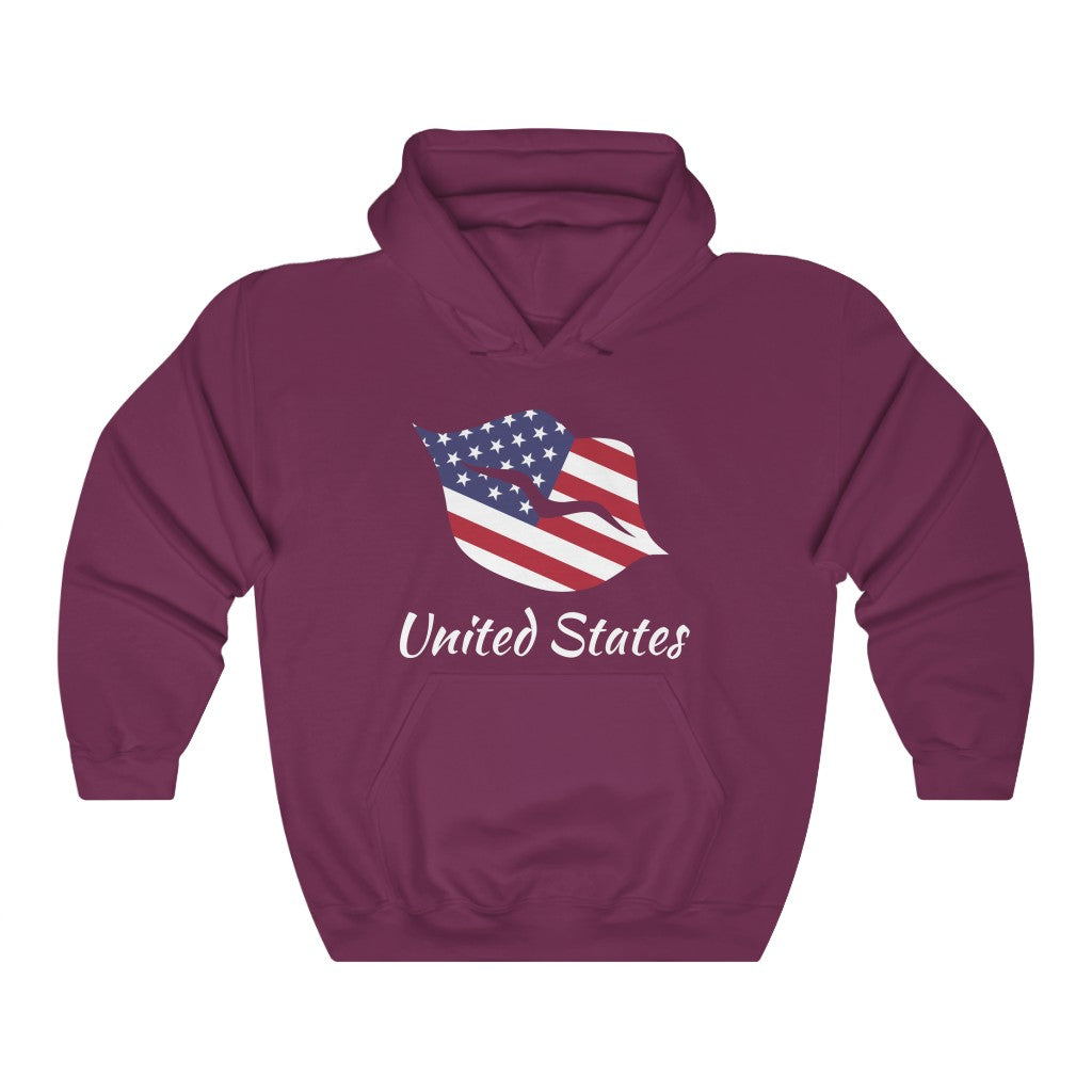 United States of America Lips Flag Hoodie Sweatshirt 2 - Unisex