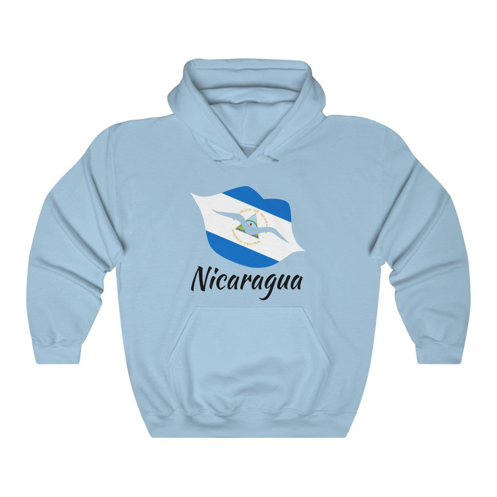 Nicaragua Lips Flag Hoodie Sweatshirt 1 - Unisex