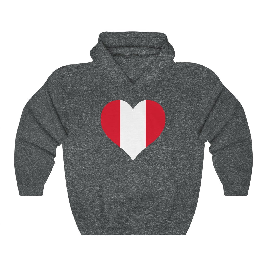 Peru Heart Flag Hoodie Sweatshirt - Unisex