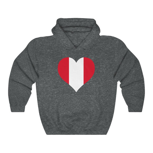 Peru Heart Flag Hoodie Sweatshirt - Unisex