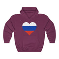 Russia Heart Flag Hoodie Sweatshirt - Unisex
