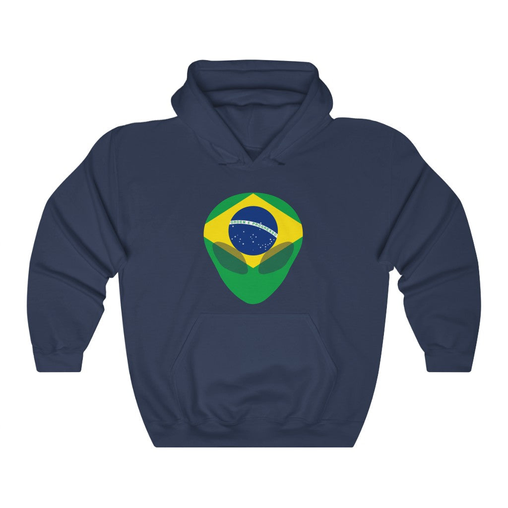 Brazil Alien Flag Hoodie Sweatshirt - Unisex