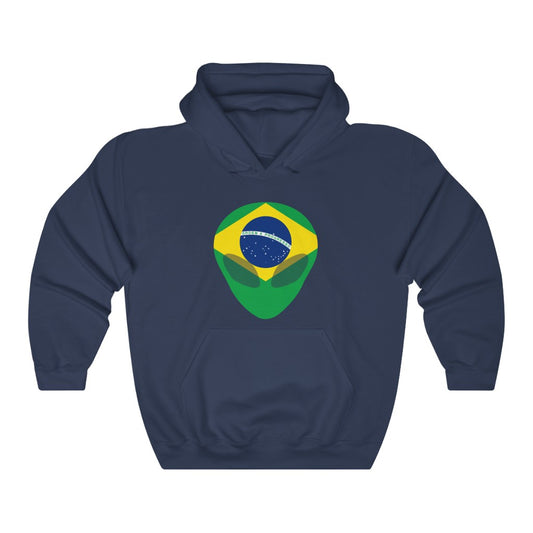 Brazil Alien Flag Hoodie Sweatshirt - Unisex