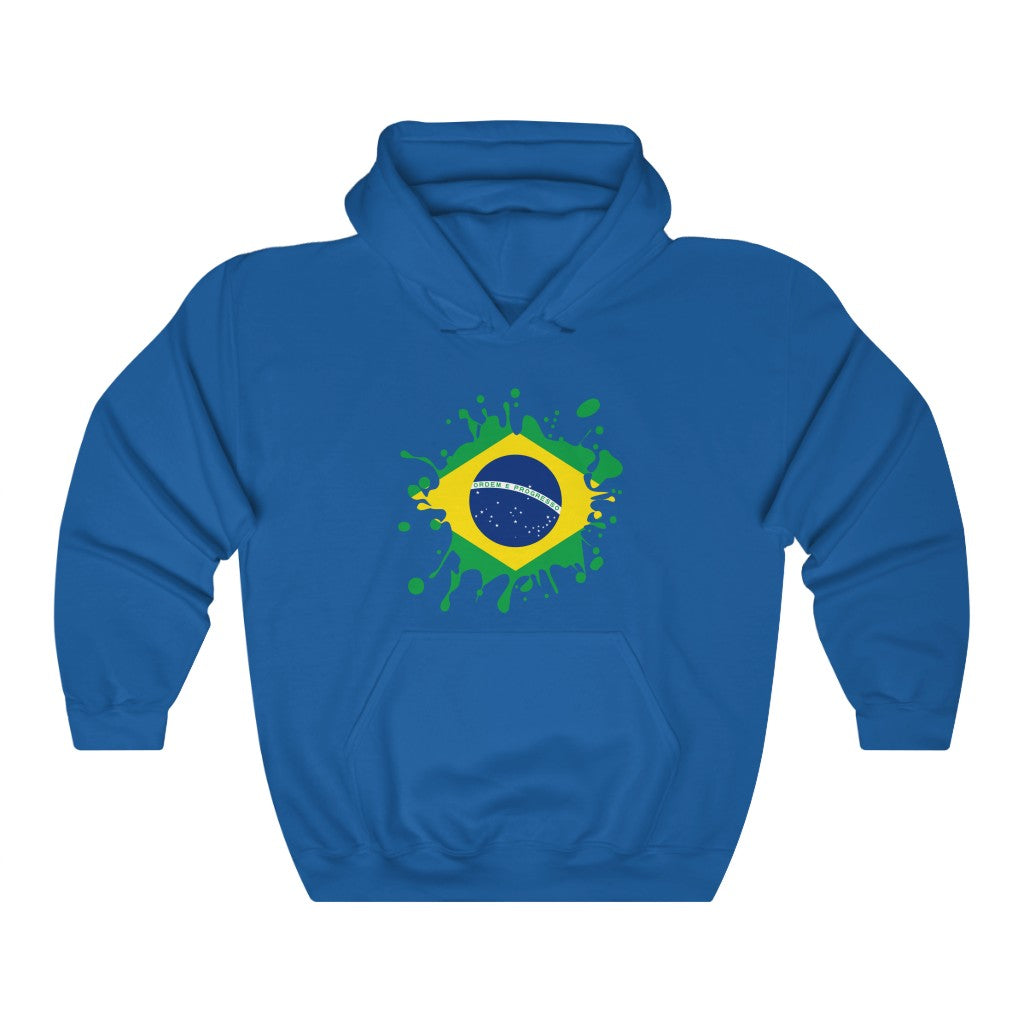 Brazil Splat Flag Hoodie Sweatshirt - Unisex