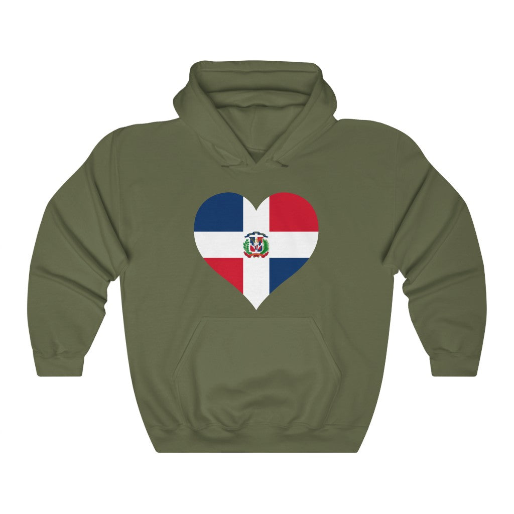 Dominican Republic Heart Flag Hoodie Sweatshirt - Unisex