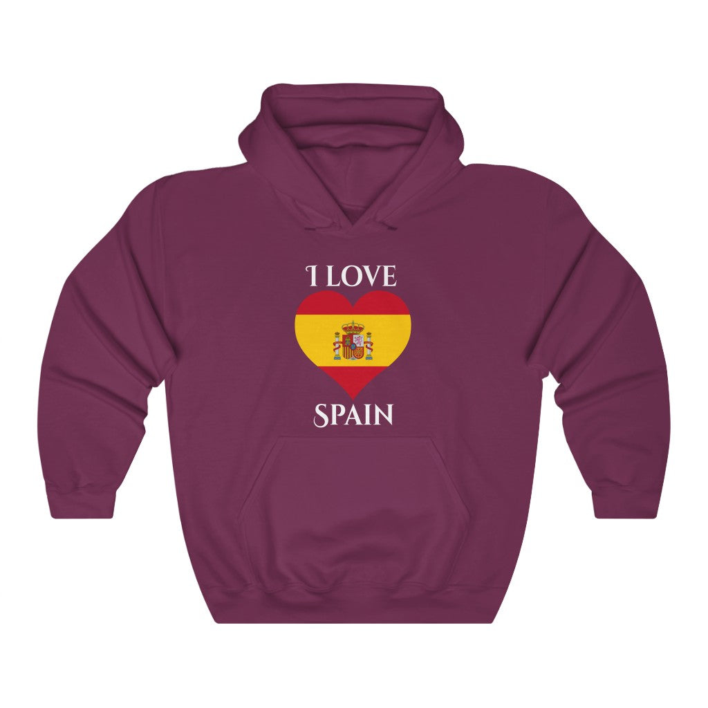 Spain Heart Flag Hoodie Sweatshirt 2 - Unisex