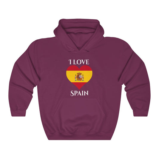 Spain Heart Flag Hoodie Sweatshirt 2 - Unisex