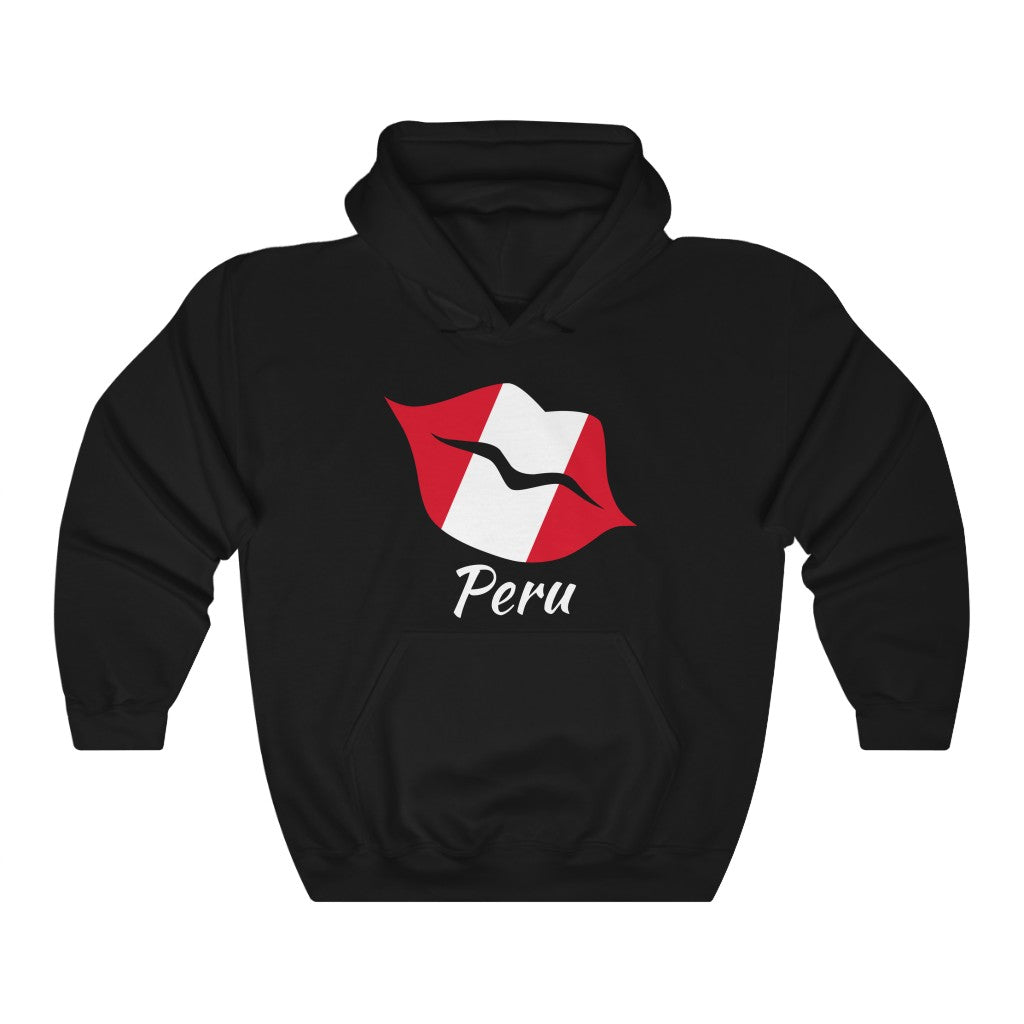 Peru Lips Flag Hoodie Sweatshirt 2 - Unisex