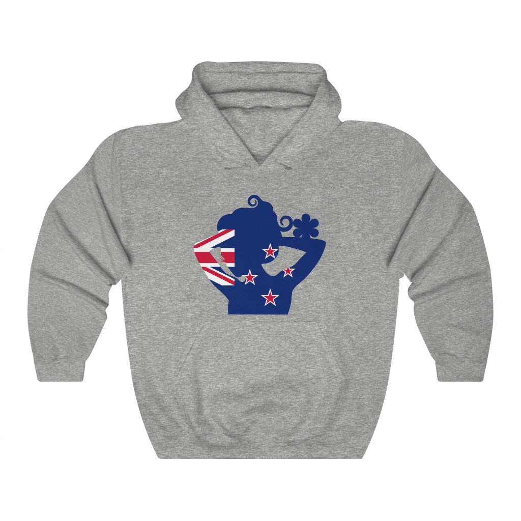 New Zealand Lady Flag Hoodie Sweatshirt - Unisex