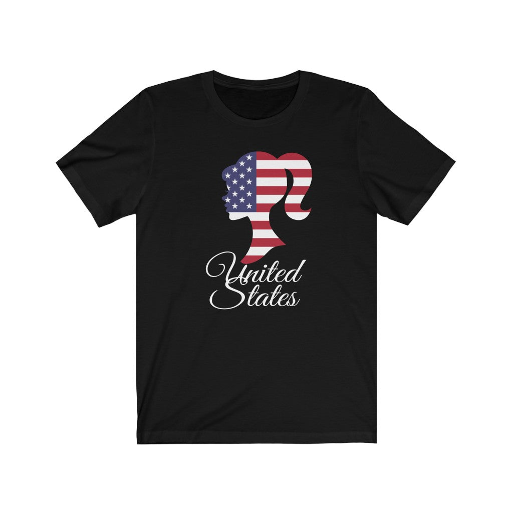 United States of America Girl Flag Premium Tee 2 - Unisex