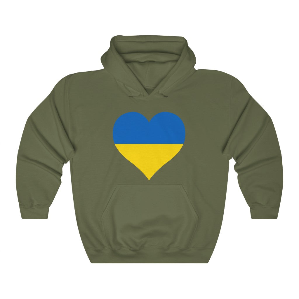 Ukraine Heart Flag Hoodie Sweatshirt - Unisex