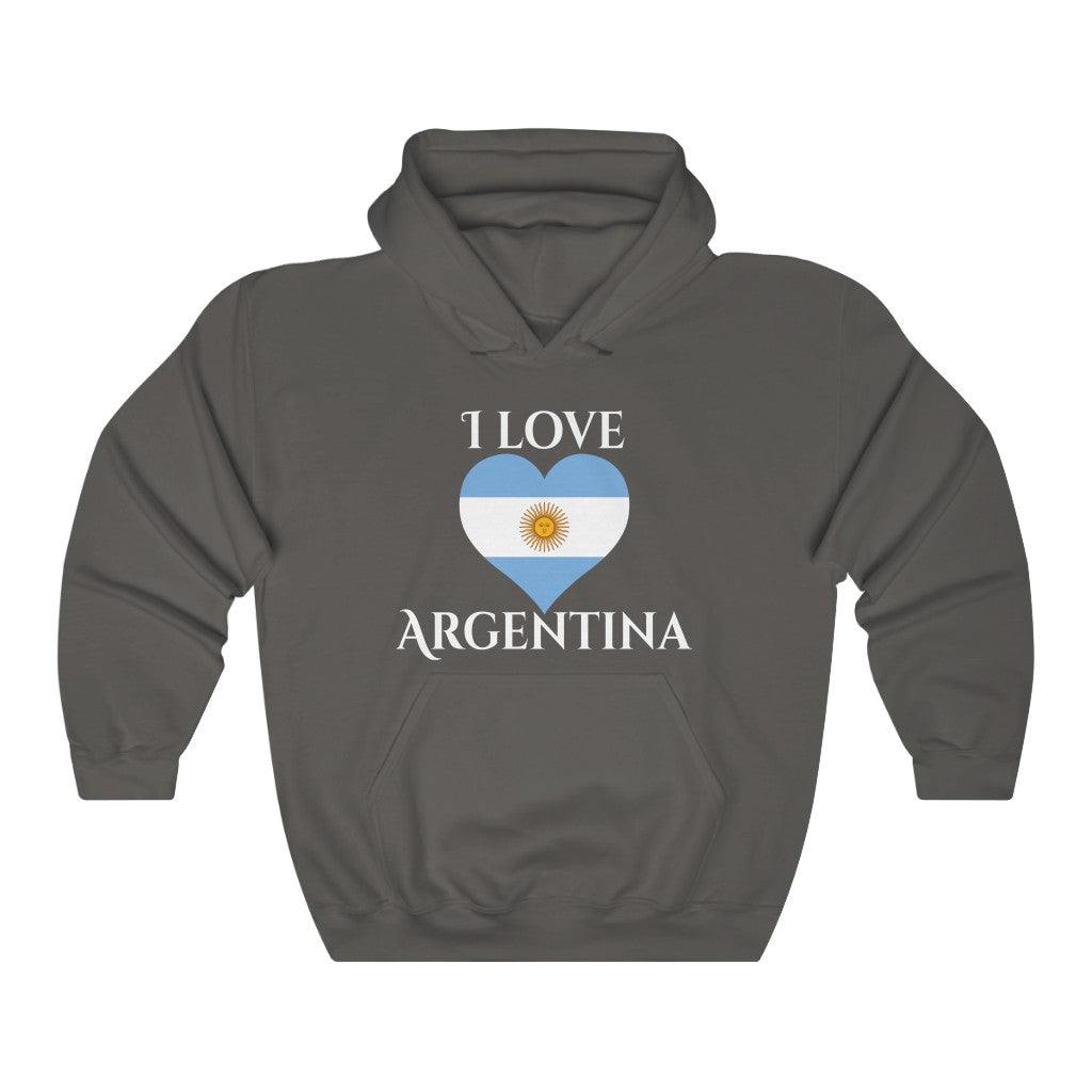 Argentina Heart Flag Hoodie Sweatshirt 2 - Unisex