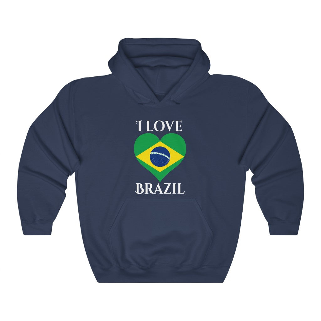 Brazil Heart Flag Hoodie Sweatshirt 2 - Unisex
