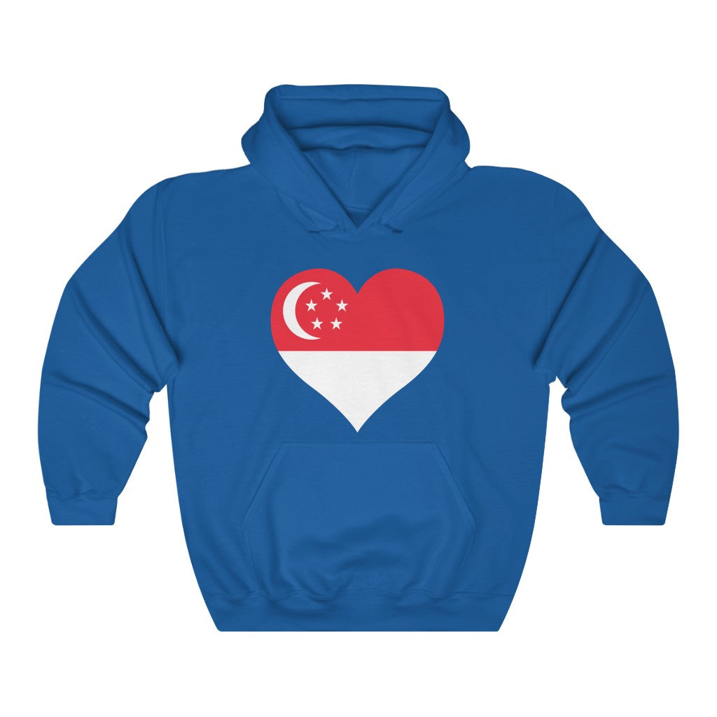 Singapore Heart Flag Hoodie Sweatshirt - Unisex