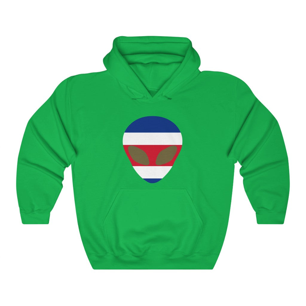Costa Rica Alien Flag Hoodie Sweatshirt - Unisex
