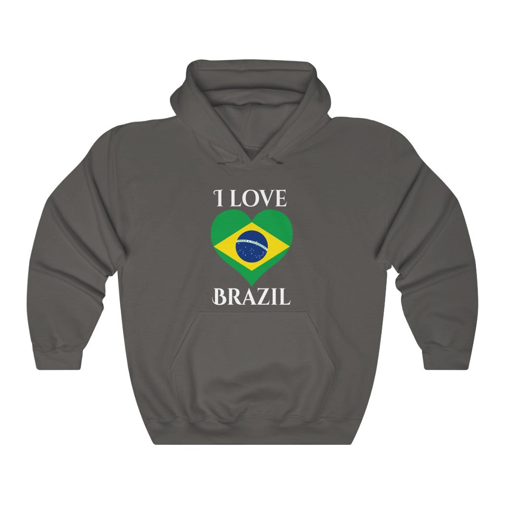 Brazil Heart Flag Hoodie Sweatshirt 2 - Unisex
