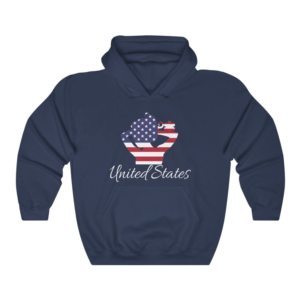 United States of America Lady Flag Hoodie Sweatshirt 2 - Unisex