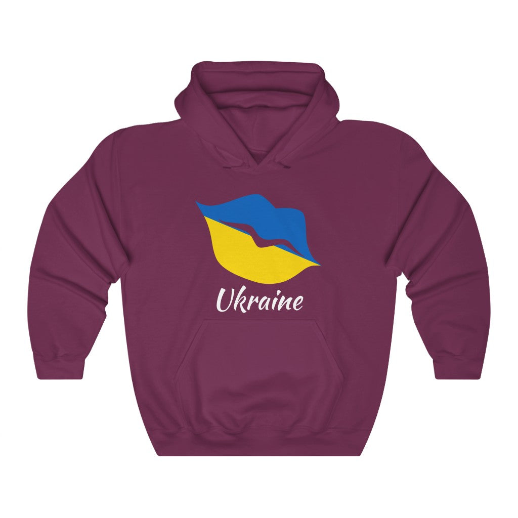 Ukraine Lips Flag Hoodie Sweatshirt 2 - Unisex