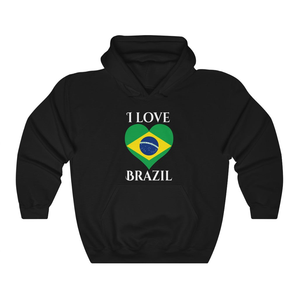 Brazil Heart Flag Hoodie Sweatshirt 2 - Unisex