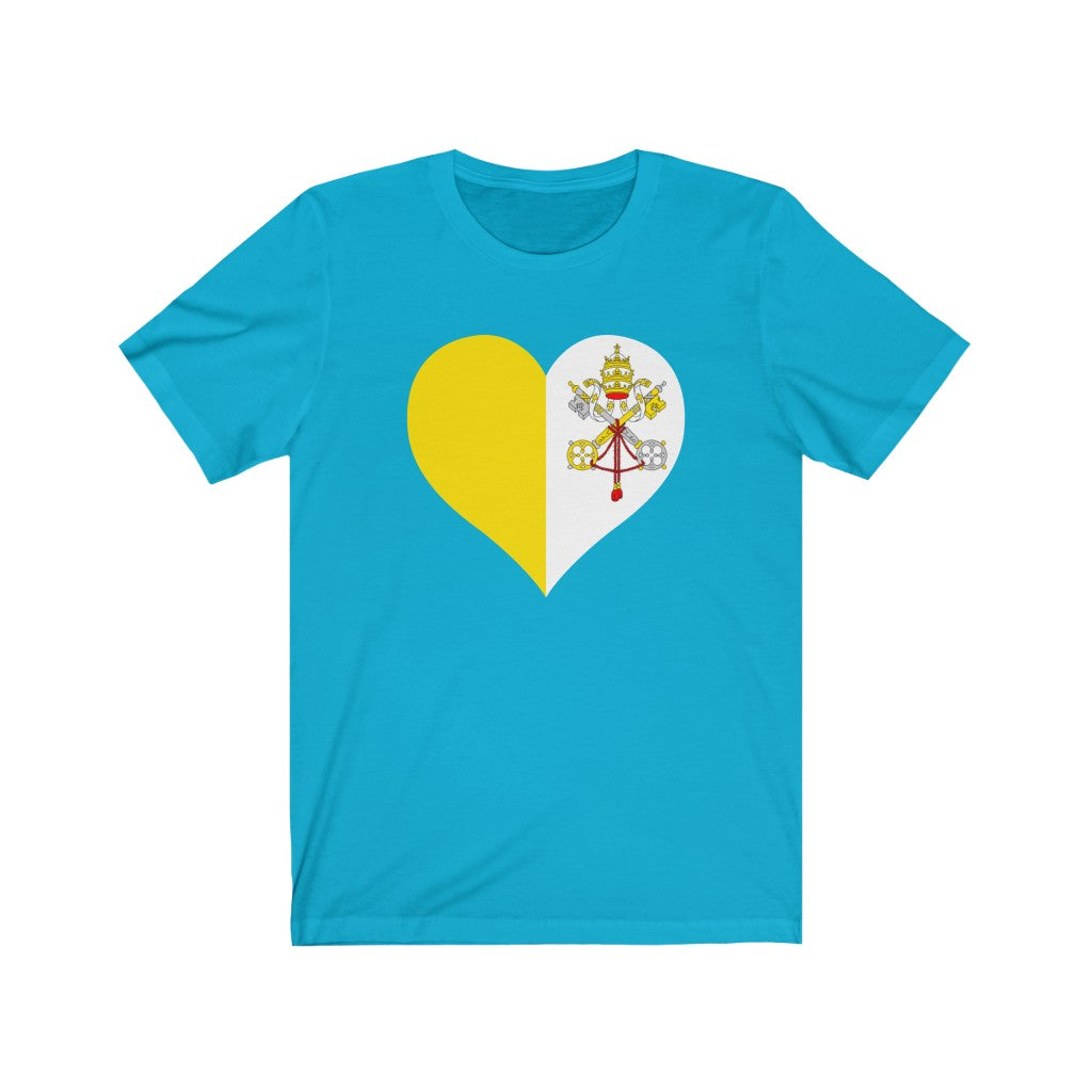 Holy See Heart Flag Premium Tee - Unisex
