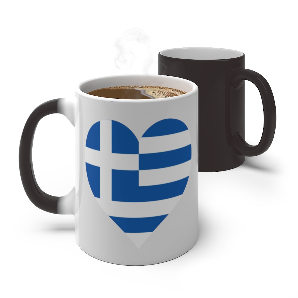 Greece Heart Color Changing Mug