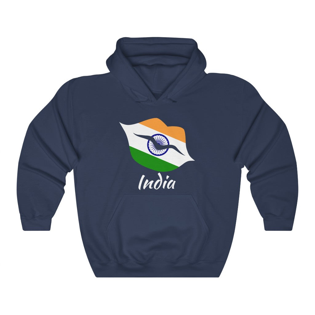 India Lips Flag Hoodie Sweatshirt 2 - Unisex