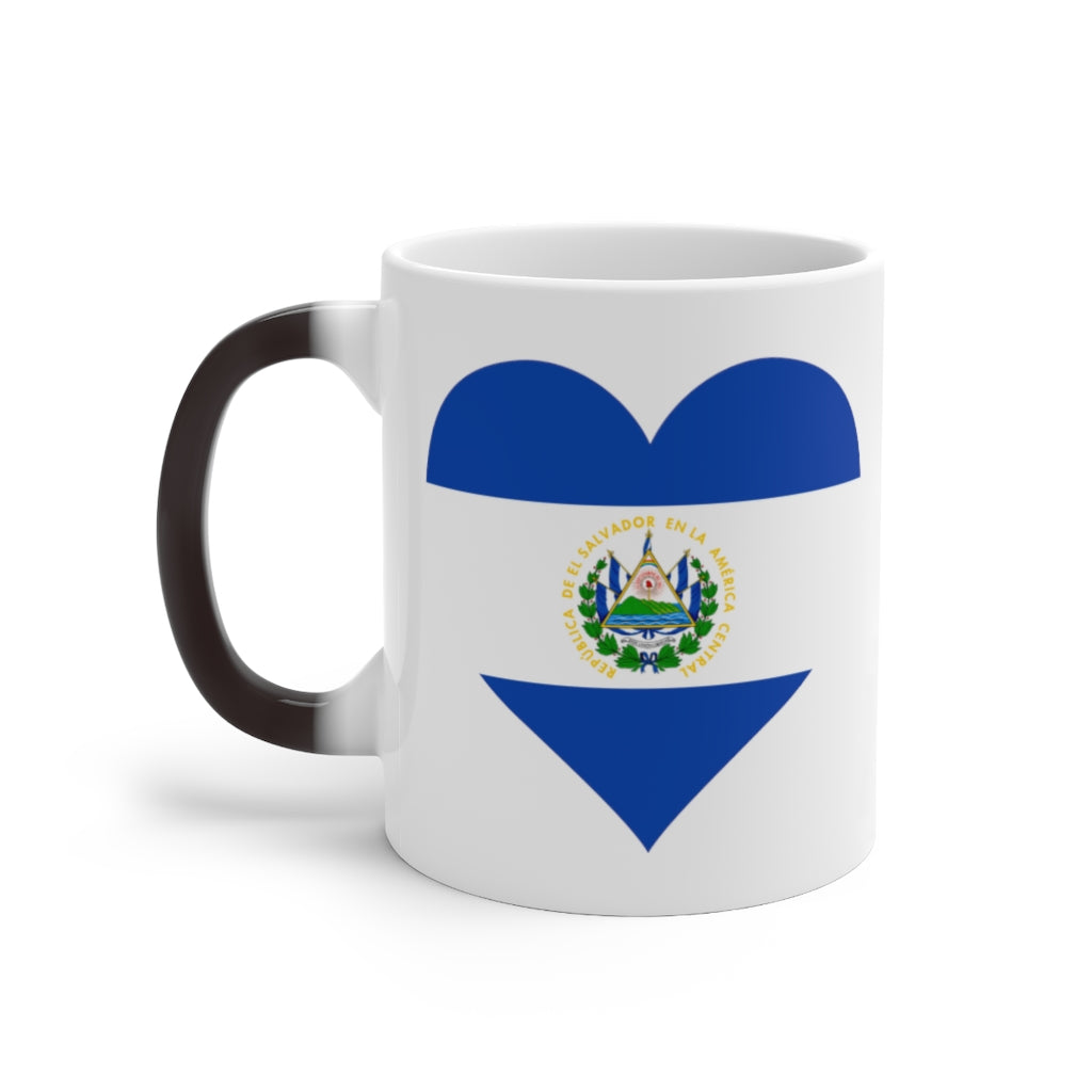 El Salvador Heart Color Changing Mug