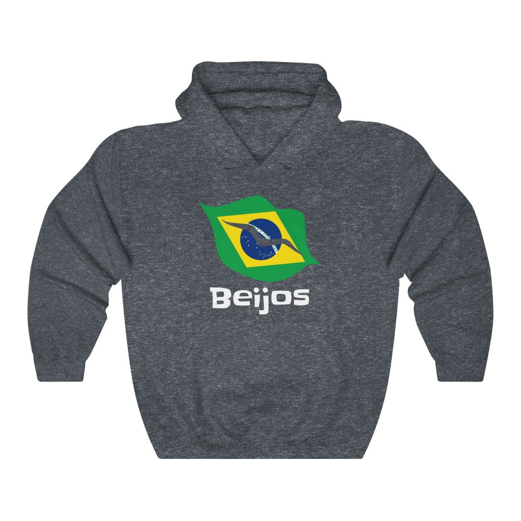 Brazil (Beijos) Lips Flag Hooded Sweatshirt 2 - Unisex