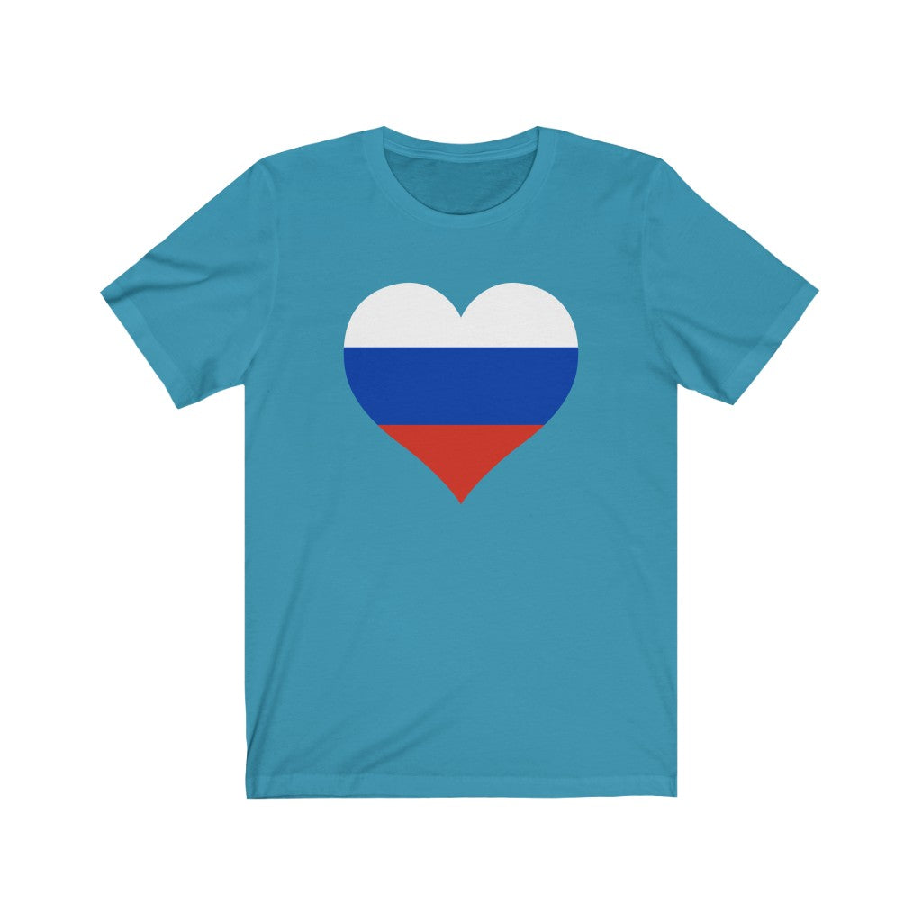 Russia Heart Flag Premium Tee - Unisex