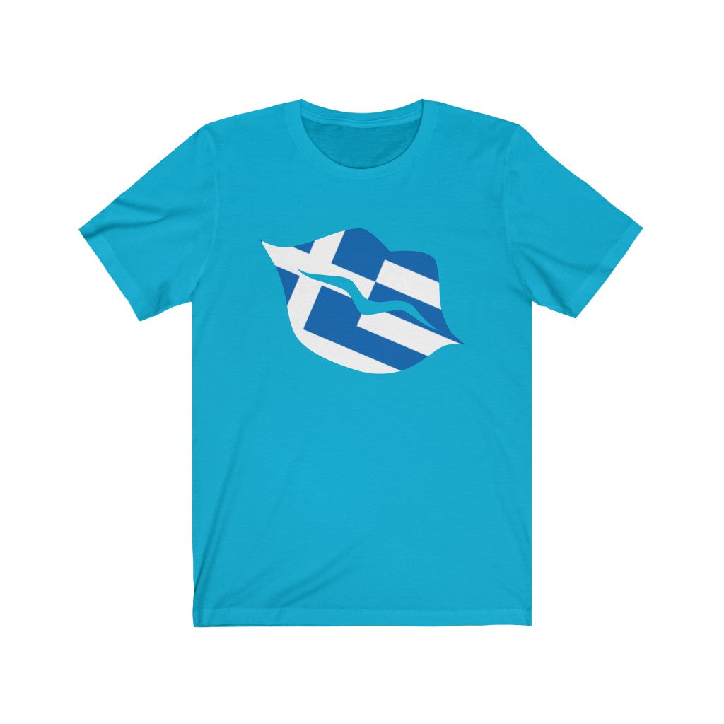 Greece Lips Flag Premium Tee - Unisex