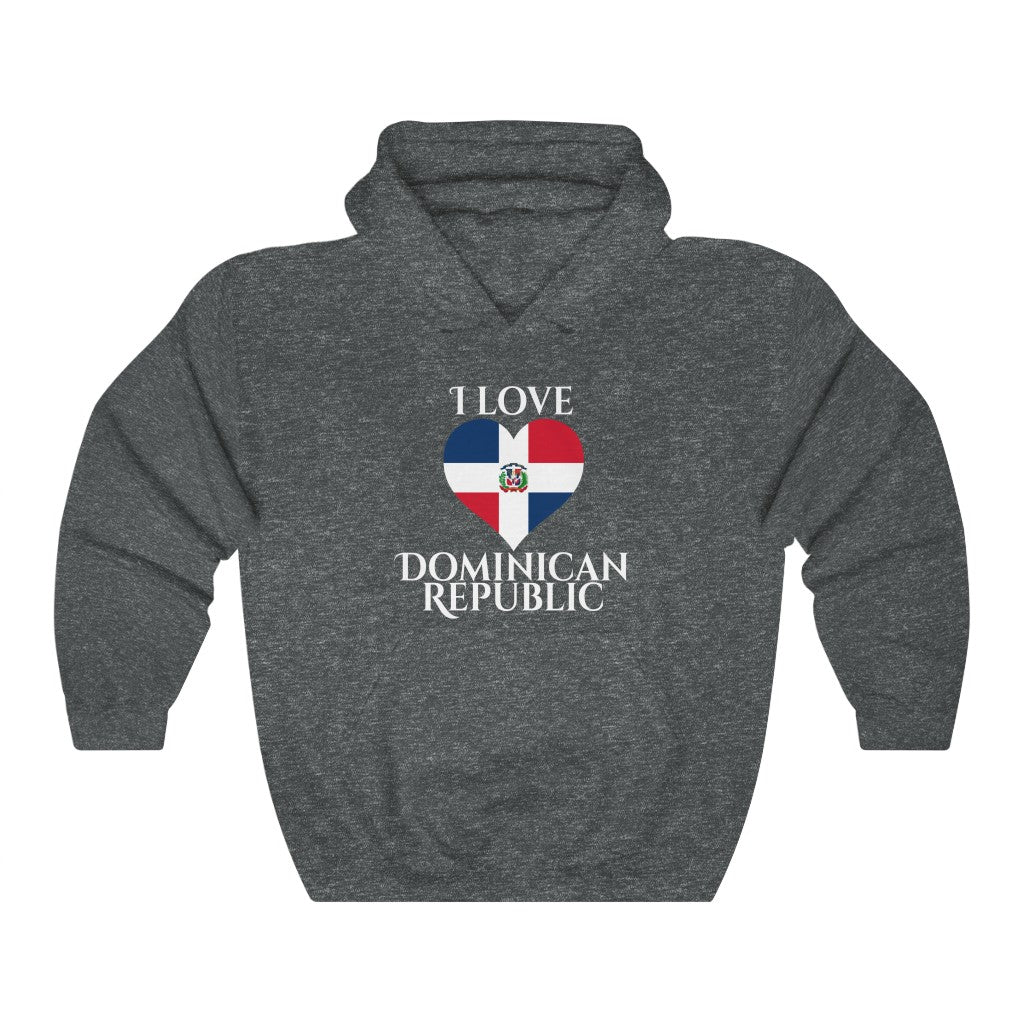 Dominican Republic Heart Flag Hoodie Sweatshirt 2 - Unisex