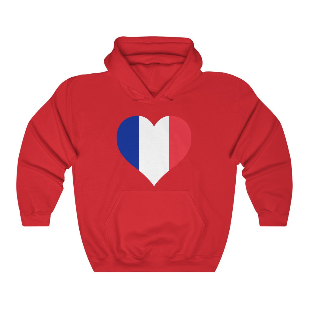 France Heart Flag Hoodie Sweatshirt - Unisex