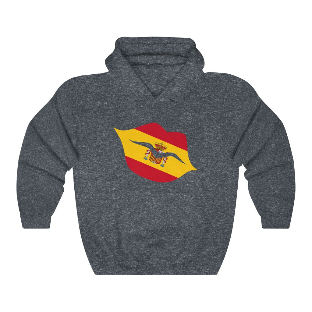 Spain Lips Flag Hoodie Sweatshirt - Unisex