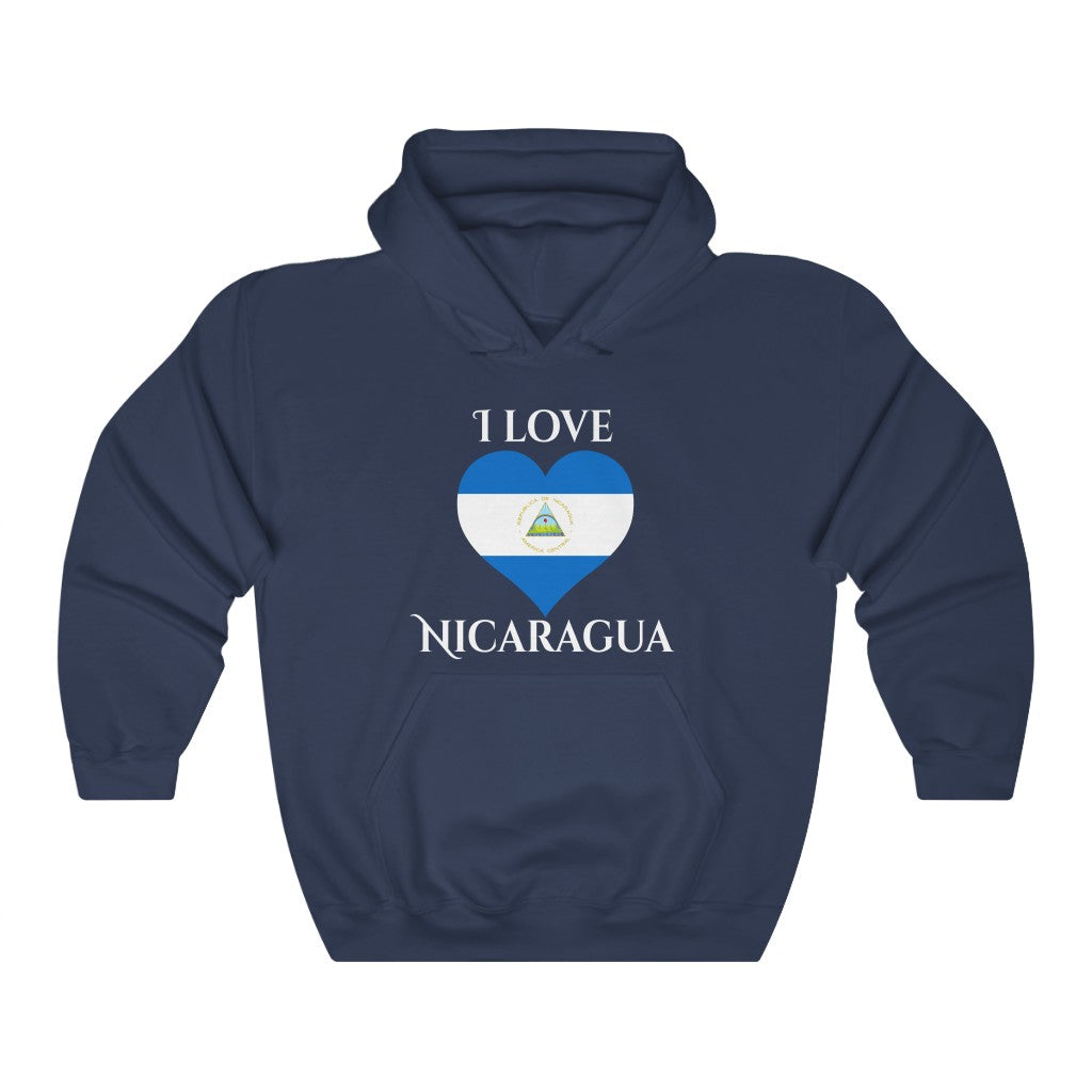 Nicaragua Heart Flag Hoodie Sweatshirt 2 - Unisex