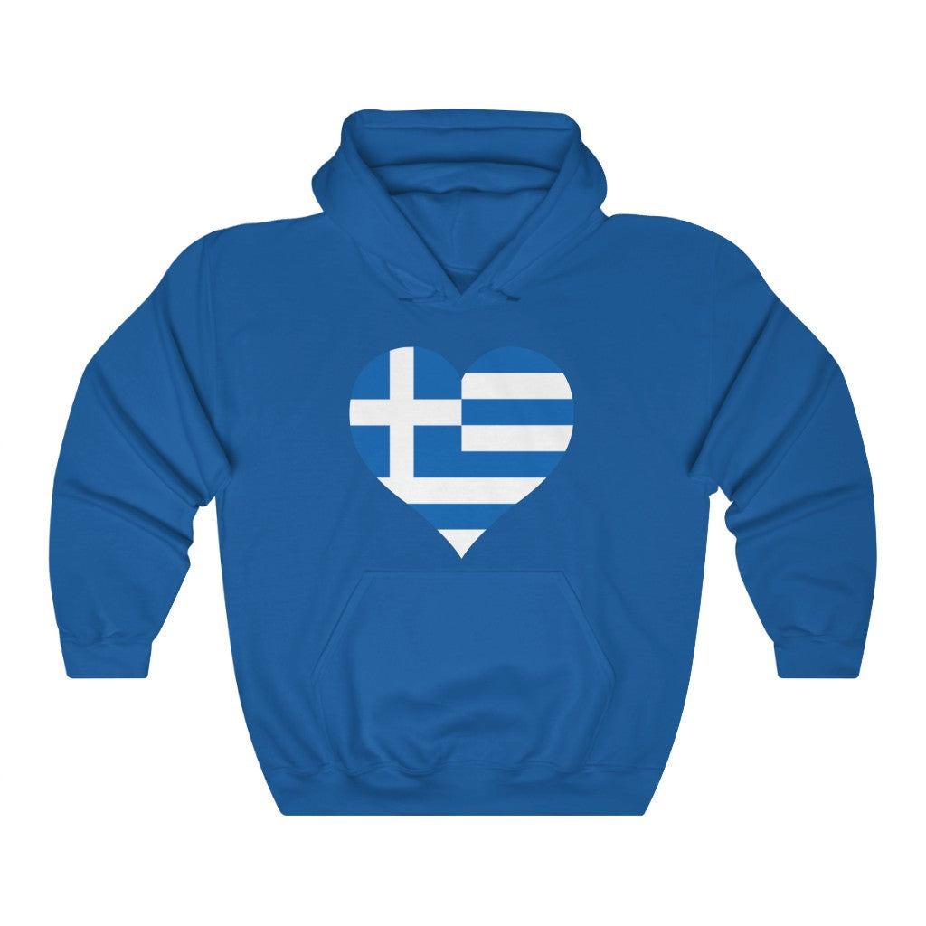 Greece Heart Flag Hoodie Sweatshirt - Unisex
