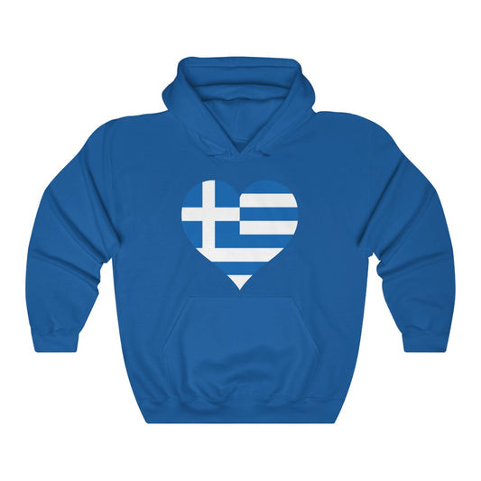 Greece Heart Flag Hoodie Sweatshirt - Unisex