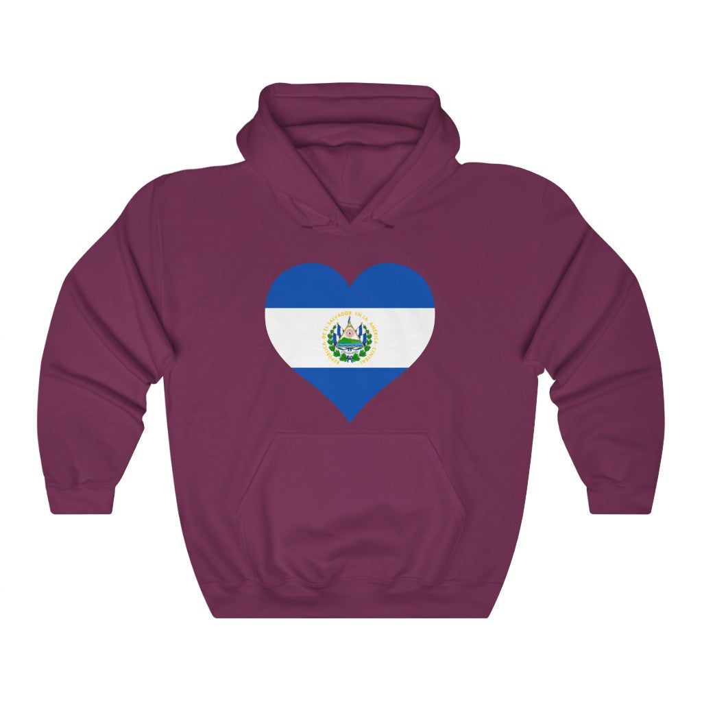 El Salvador Heart Flag Hoodie Sweatshirt - Unisex