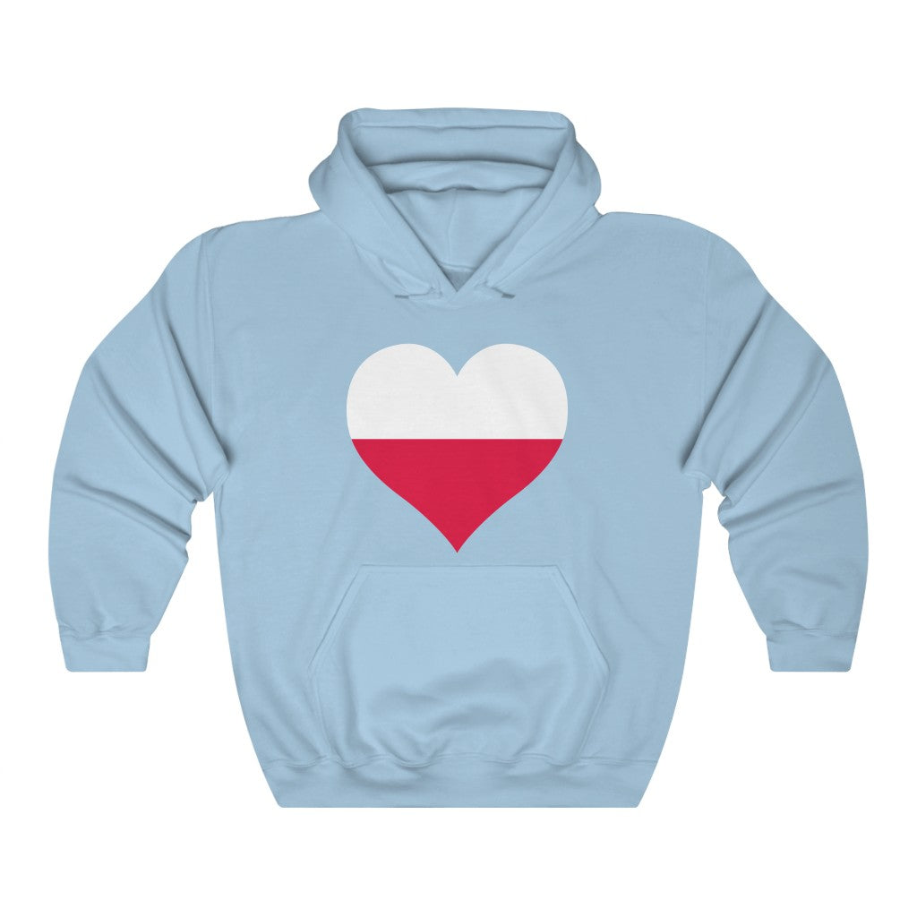 Poland Heart Flag Hoodie Sweatshirt - Unisex