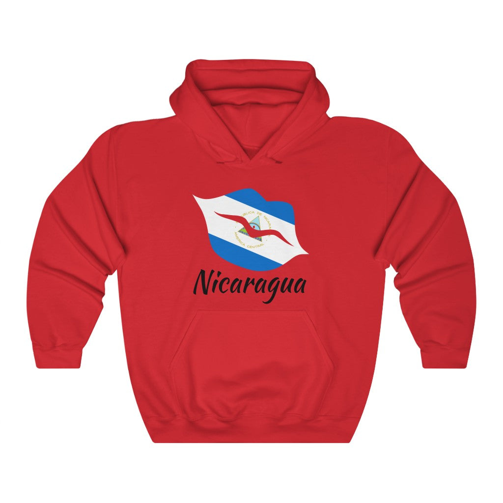 Nicaragua Lips Flag Hoodie Sweatshirt 1 - Unisex