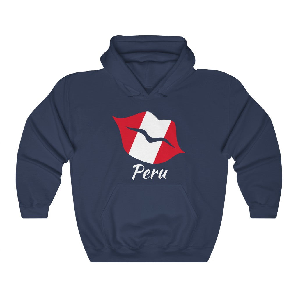 Peru Lips Flag Hoodie Sweatshirt 2 - Unisex