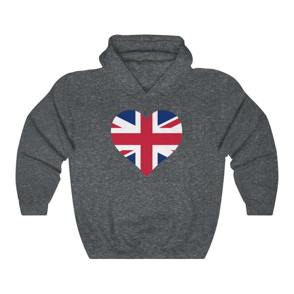 United Kingdom Heart Flag Hoodie Sweatshirt - Unisex
