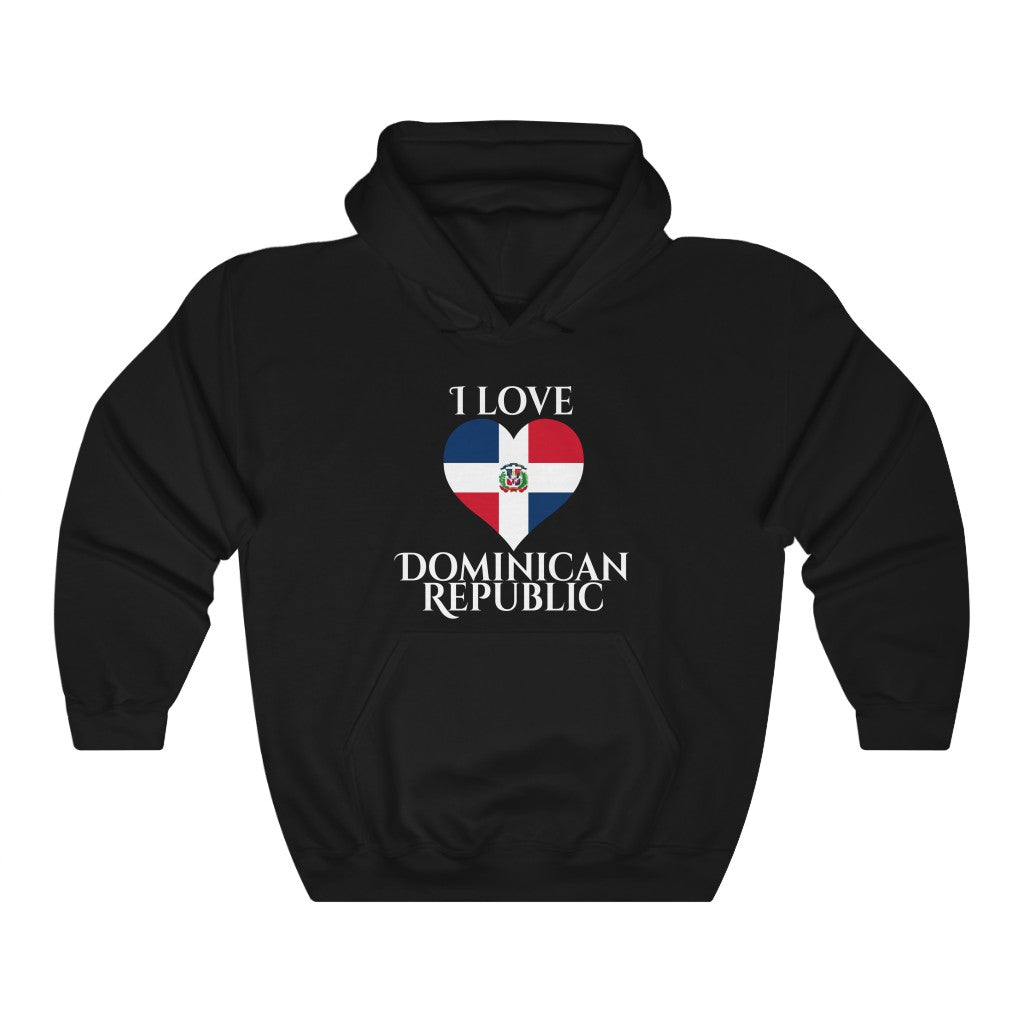 Dominican Republic Heart Flag Hoodie Sweatshirt 2 - Unisex