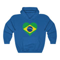 Brazil Heart Flag Hoodie Sweatshirt - Unisex