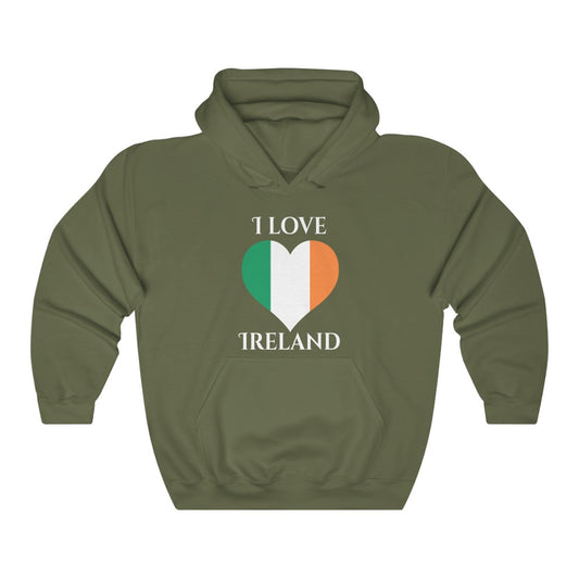 Ireland Heart Flag Hoodie Sweatshirt 2 - Unisex