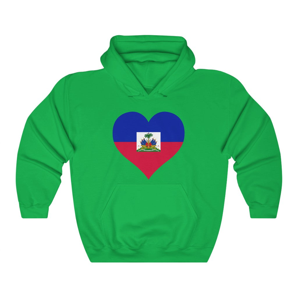 Haiti Heart Flag Hoodie Sweatshirt - Unisex