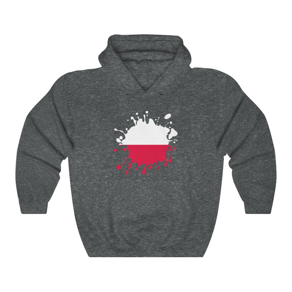 Poland Splat Flag Hoodie Sweatshirt - Unisex